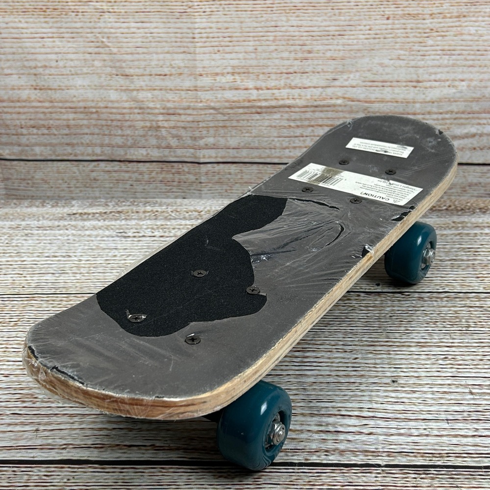 1616 Holdings Kids Mini Skateboard Black Silver Teal JM010122 17x4.5